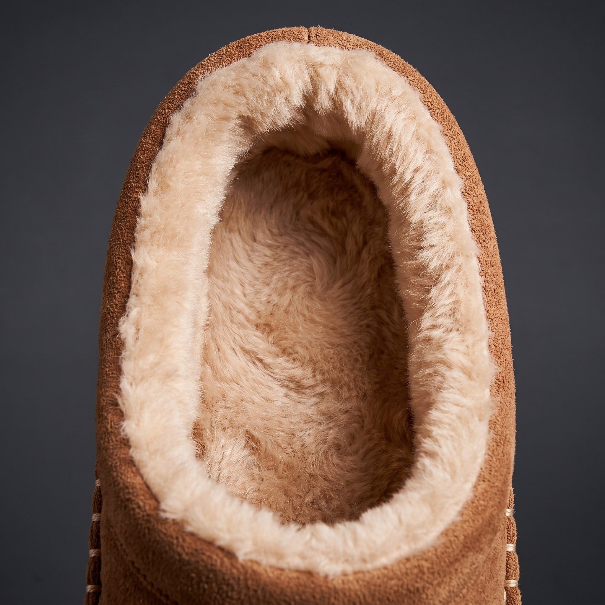 Suede Slip-On Mule Winter Slippers with Faux Fur Lining for Men - View 3