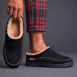 Suede Slip-On Mule Winter Slippers with Faux Fur Lining for Men - View 8