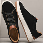 Suede Slip-On Sneakers with Elastic Panels for Men - View 10