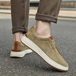 Suede Slip-On Sneakers with Elastic Panels for Men - View 13
