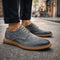 Suede Wingtip Brogue Lace-Up Shoes for Men - Gray