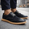 Suede Wingtip Brogue Lace-Up Shoes for Men - Black