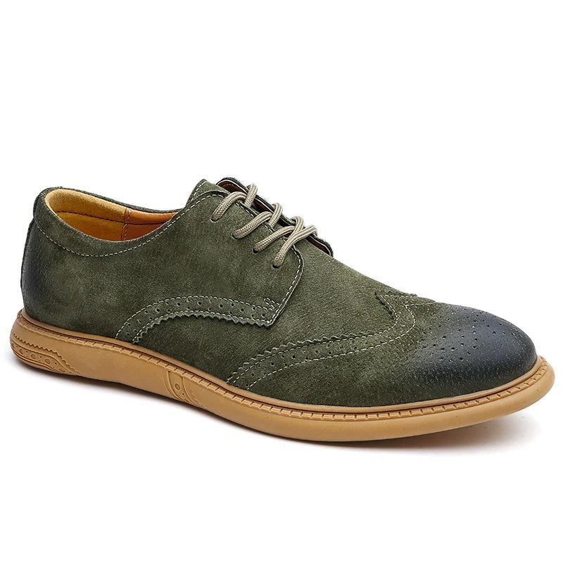 Suede Wingtip Brogue Lace-Up Shoes for Men - View 5