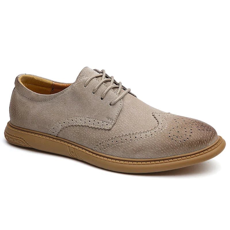Suede Wingtip Brogue Lace-Up Shoes for Men - View 7