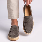 Suede Woven Espadrille Penny Loafers for Men - View 10
