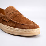 Suede Woven Espadrille Penny Loafers for Men - View 3