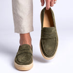 Suede Woven Espadrille Penny Loafers for Men - View 8