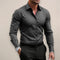 Tailored Long Sleeve Button Up Dress Shirt with Spread Collar for Men