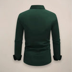Tailored Long Sleeve Button Up Dress Shirt with Spread Collar for Men - View 8