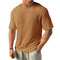 Textured Crew Neck T-Shirt for Men - Brown