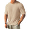 Textured Crew Neck T-Shirt for Men - Khaki