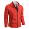 Textured Knit Stand Collar Cardigan Sweater with Zip for Men