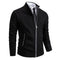 Textured Knit Stand Collar Cardigan Sweater with Zip for Men - Black