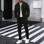Textured Overshirt Set for Men