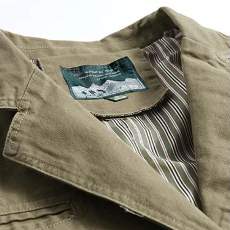 Three-Button Notch Lapel Jacket with Patch Pockets for Men - View 8