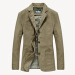 Three-Button Notch Lapel Jacket with Patch Pockets for Men