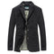 Three-Button Notch Lapel Jacket with Patch Pockets for Men - Black
