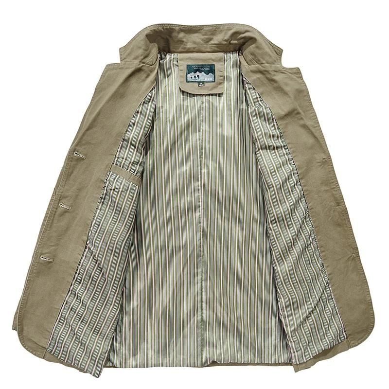 Three-Button Notch Lapel Jacket with Patch Pockets for Men - View 3