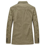 Three-Button Notch Lapel Jacket with Patch Pockets for Men - View 4