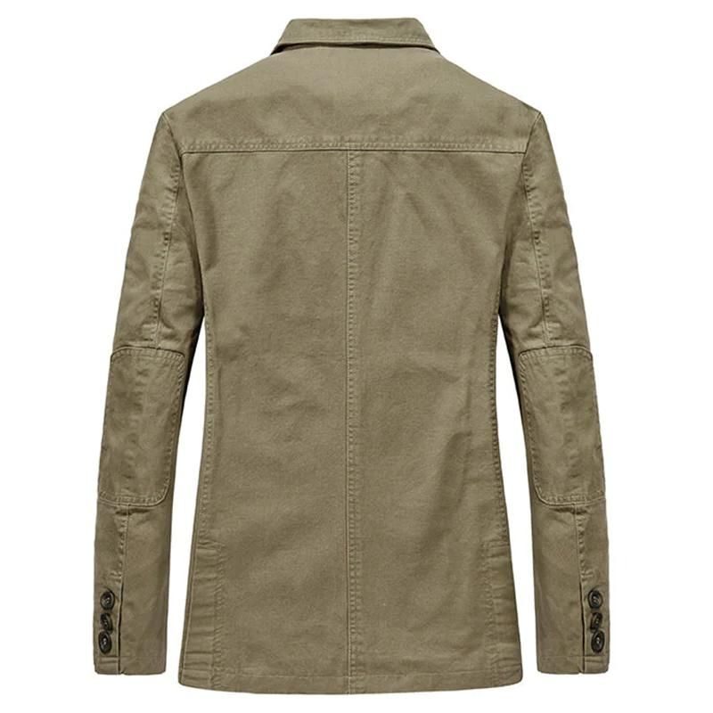 Three-Button Notch Lapel Jacket with Patch Pockets for Men - View 4