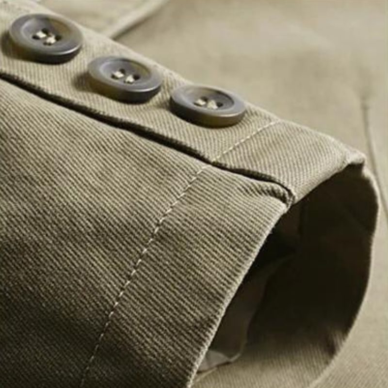 Three-Button Notch Lapel Jacket with Patch Pockets for Men - View 5