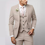 Two-Piece Single-Breasted Blazer Set for Men - Beige