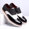 Two-Tone Wingtip Brogue Oxford Shoes with Lace-Up Closure for Men - Black