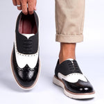 Two-Tone Wingtip Brogue Oxford Shoes with Lace-Up Closure for Men - View 7