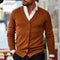V-Neck Button-Front Ribbed Knit Cardigan Sweater for Men - Orange