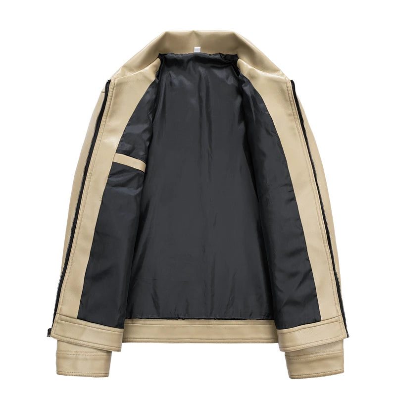Vegan Leather Bomber Jacket for Men - View 2