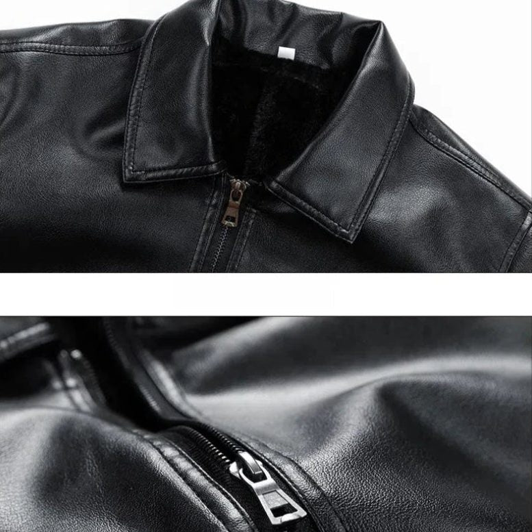 Vegan Leather Bomber Jacket for Men - View 5