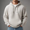 Waffle Knit Half-Zip Hoodie with Kangaroo Pocket for Men - Gray