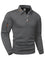 Waffle Knit Long Sleeve Polo Shirt with Zip Pocket for Men - Gray