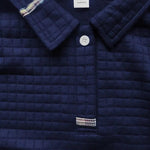 Waffle Knit Long Sleeve Polo Shirt with Zip Pocket for Men - View 9