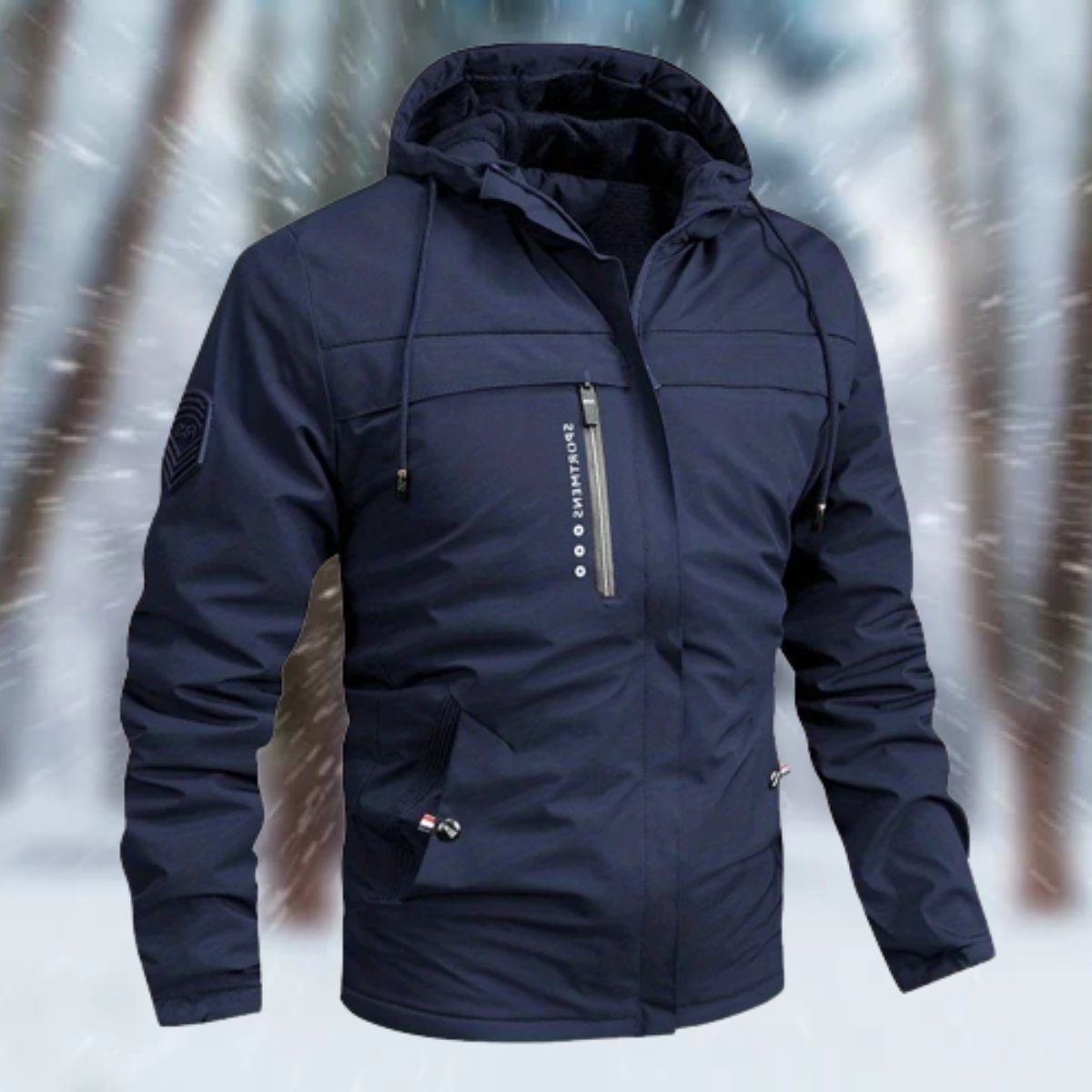 Waterproof Hooded Winter Parka Jacket for Men - Dark Blue