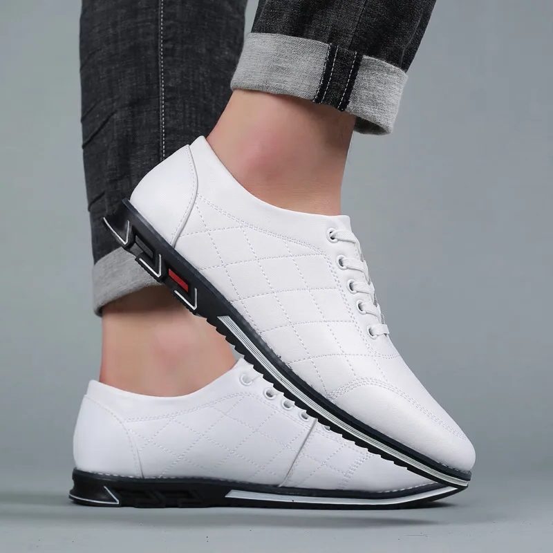 Wide Fit Leather Lace-Up Derby Shoes for Men - View 12
