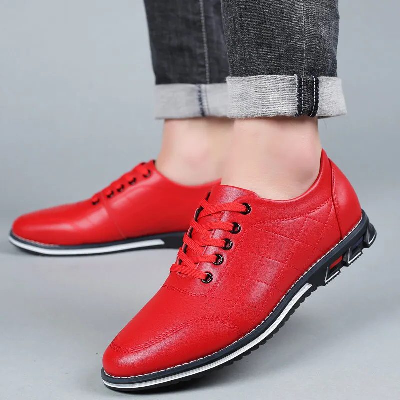 Wide Fit Leather Lace-Up Derby Shoes for Men - View 13