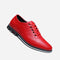 Wide Fit Leather Lace-Up Derby Shoes for Men - Red