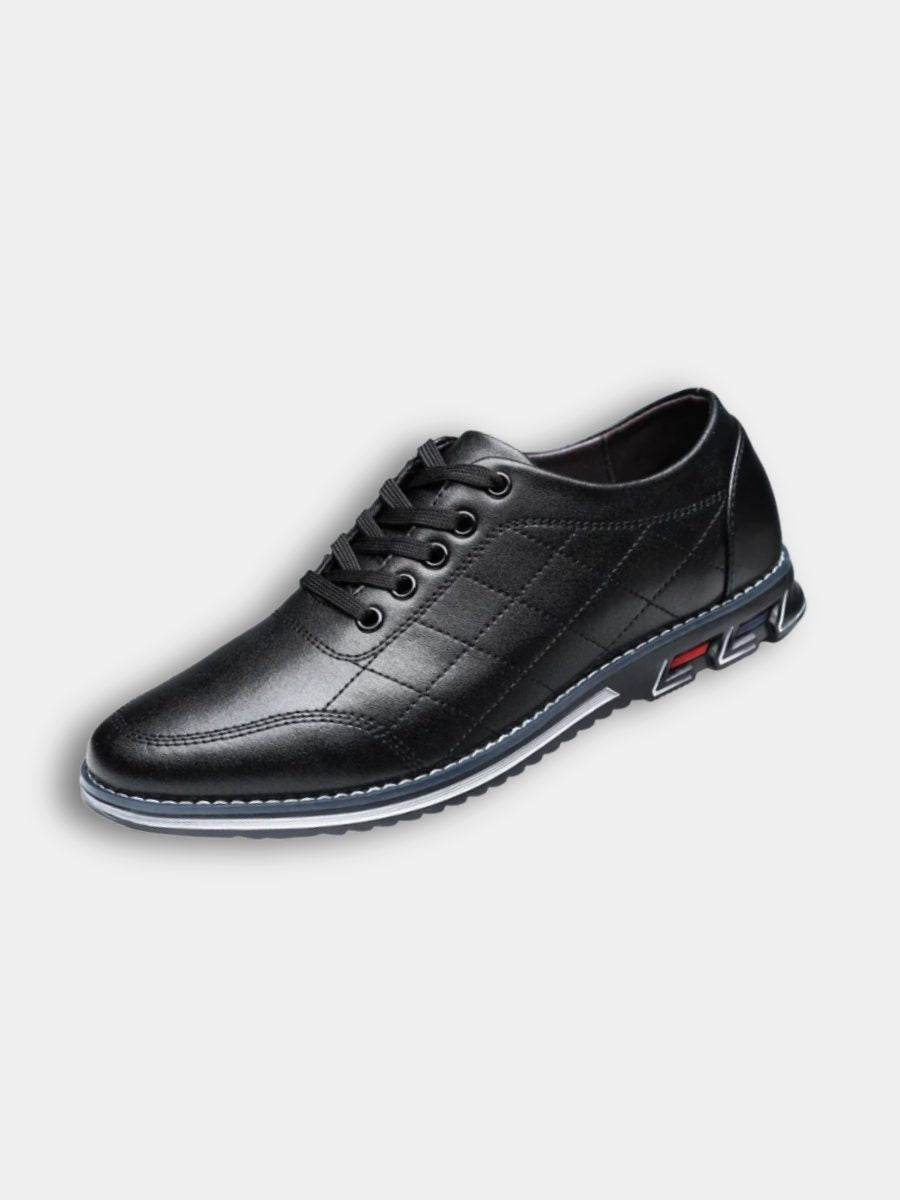 Wide Fit Leather Lace-Up Derby Shoes for Men - View 3