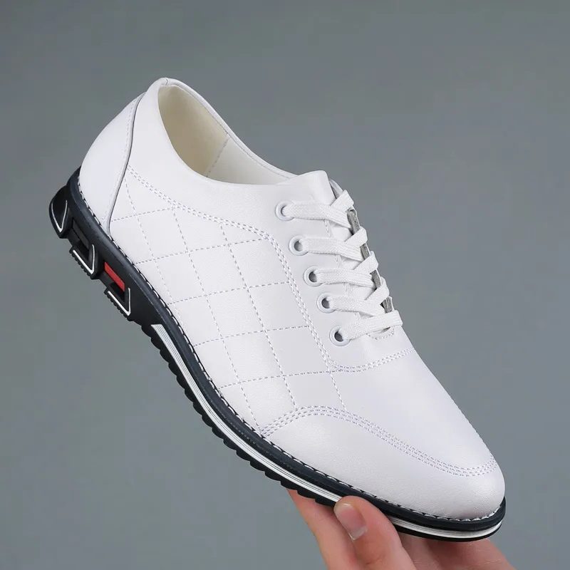 Wide Fit Leather Lace-Up Derby Shoes for Men - View 8