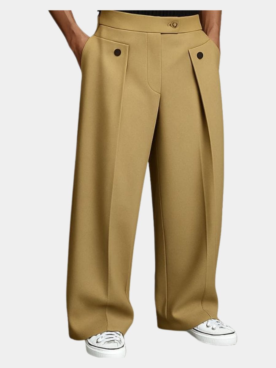 Wide Leg Chino Pants for Men