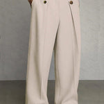 Wide Leg Chino Pants for Men - Beige