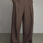 Wide Leg Chino Pants for Men - Brown
