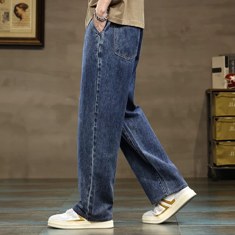 Wide-Leg Drawstring Jeans for Men - View 3