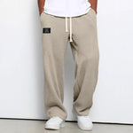 Wide Leg Drawstring Trousers for Men - Khaki