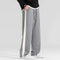 Wide-Leg Sweatpants with Side Stripe for Men - Gray