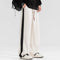 Wide-Leg Sweatpants with Side Stripe for Men - Cream