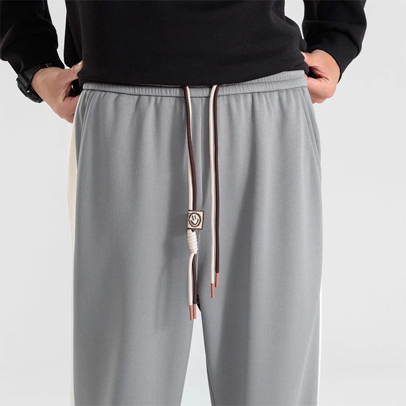 Wide-Leg Sweatpants with Side Stripe for Men - View 3
