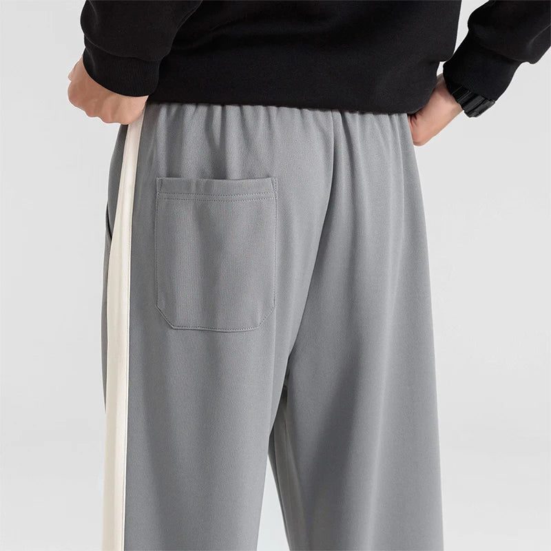Wide-Leg Sweatpants with Side Stripe for Men - View 6