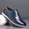Wingtip Brogue Derby Sneakers Lace-Up Leather Shoes for Men - Royal Blue